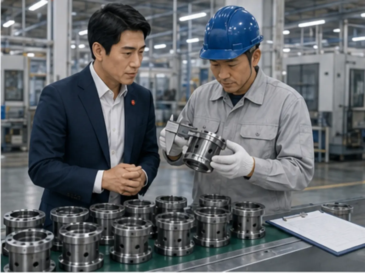 Inspeção de qualidade e conferência de produto durante produção na China